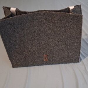 Elegant Aachen Gray Felt Satchel